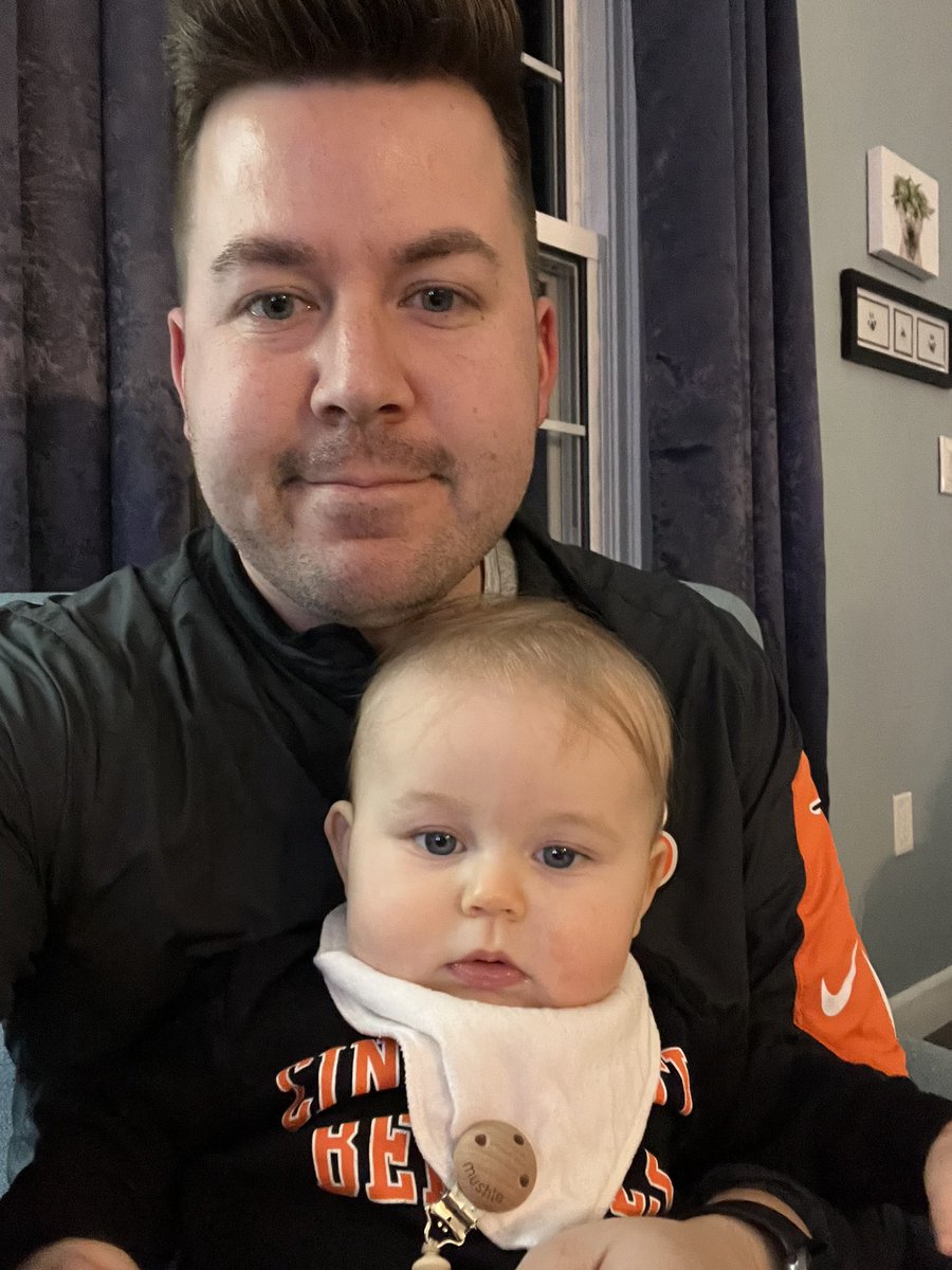 KevinSchraff's tweet photo. Last time Bengals made it to the Super Bowl was the year I was born. This year I was blessed with this little good luck charm. Lifelong Bengals fans! https://t.co/LrhHWJ6jf1