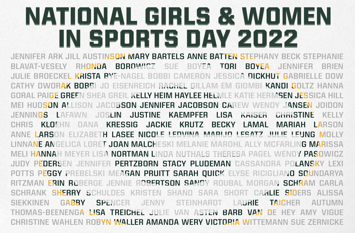 packers's tweet photo. This National Girls &amp; Women in Sports Day we're proud to recognize the talented &amp; dedicated women of the #Packers organization.

#GoPackGo ✖ #NGWSD https://t.co/QiXUMUdZLh