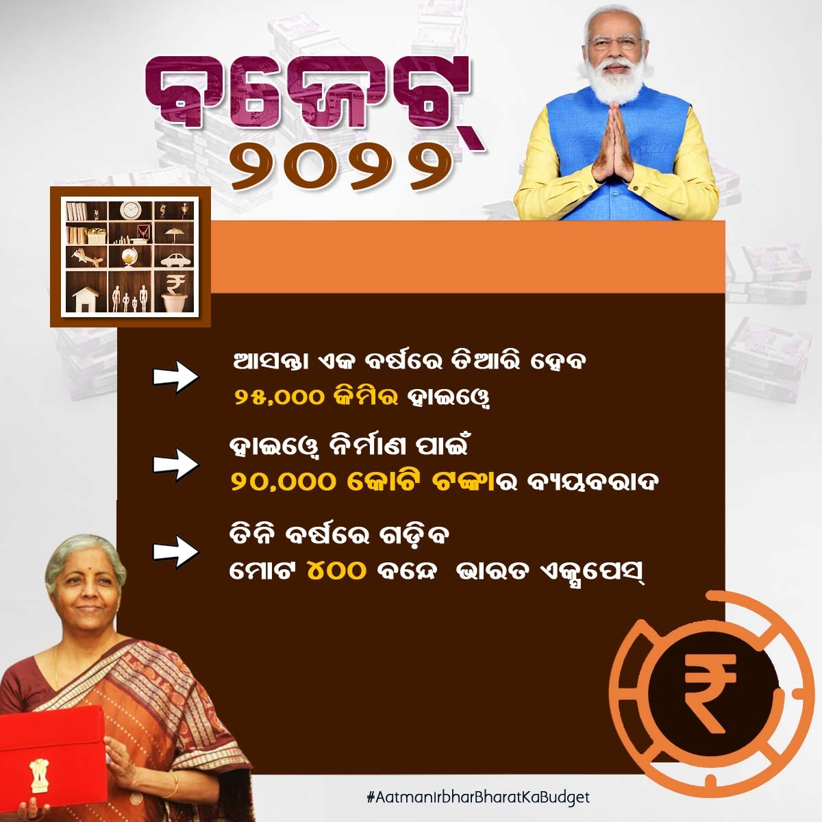 ବଜେଟ ୨୦୨୨-
ଏବେ ଗମନାଗମନ ପାଇଁ ଭିତ୍ତିଭୂମି ହେବ ମଜଭୁତ
#pmmodiji
#roadcommunication
#AatmanirbharBharatKaBudget 
#Budget2022 
#OdishaReview