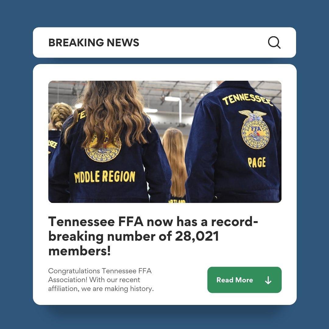 Stena Meadows (@stenameadows) on Twitter photo Way to go <a href="/tnffa/">Tennessee FFA</a> and special thanks to <a href="/TNFFAFoundation/">Tennessee FFA Foundation</a>! Tennessee FFA now ranks 4th in the nation for student membership! Way to go <a href="/tnffa/">Tennessee FFA</a> and special thanks to <a href="/TNFFAFoundation/">Tennessee FFA Foundation</a>! Tennessee FFA now ranks 4th in the nation for student membership!