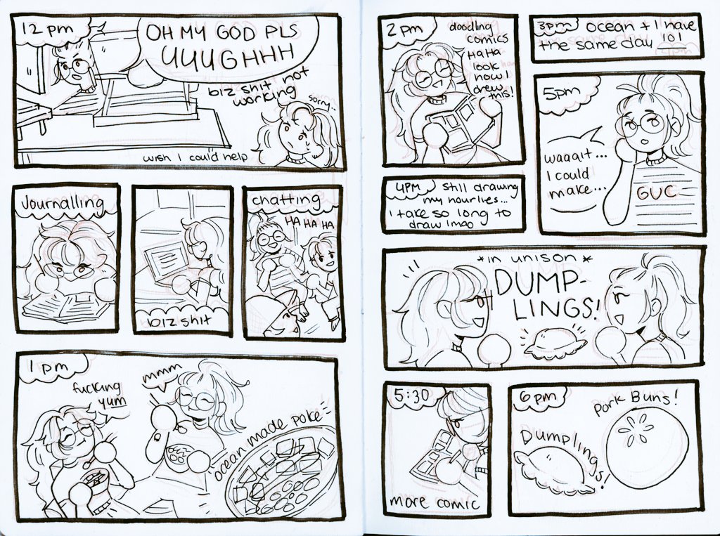 I know I'm super late buuut I did hourly comic day!! ✨ Never gonna do it traditionally again my back hurts lol