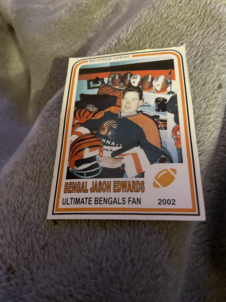 My brother-in-law, Bengal Jason.He has spina bifida, in a chair since birth. Was inducted into the Visa Hall of Fans in Canton in 2002. He and his dad had season tickets since 1968 until my father-in-law passed away in 2019. Couldn’t imagine going to a game without him. #WhoDey