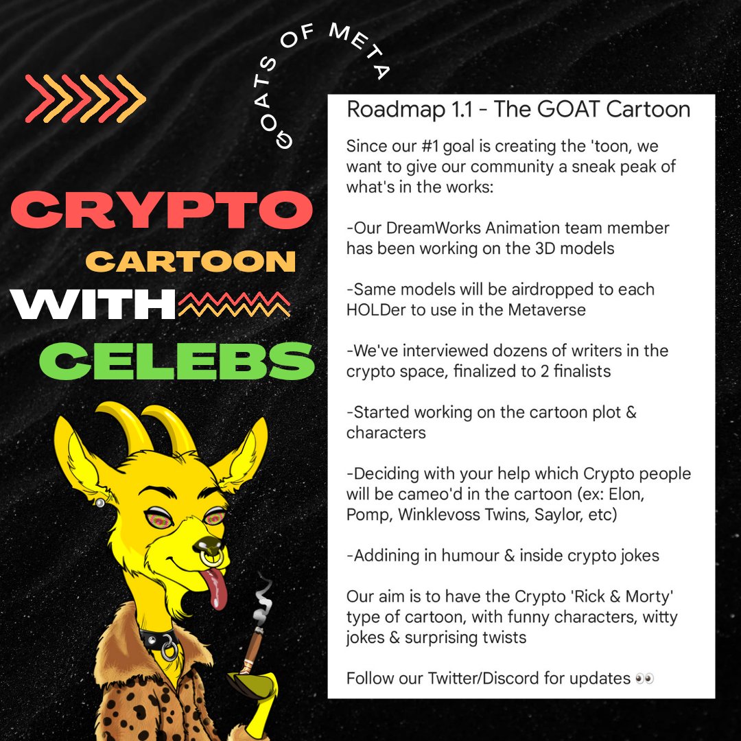 goatsofmeta's tweet photo. Sneak peak at what's in the works for our GOAT Crypto Cartoon 👀🐐 https://t.co/4JuqdHBFJD