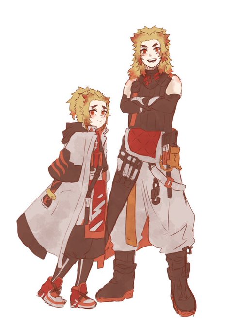 夜☾さんがTwitterに投稿した煉獄杏寿郎(鬼滅の刃)のイラスト。