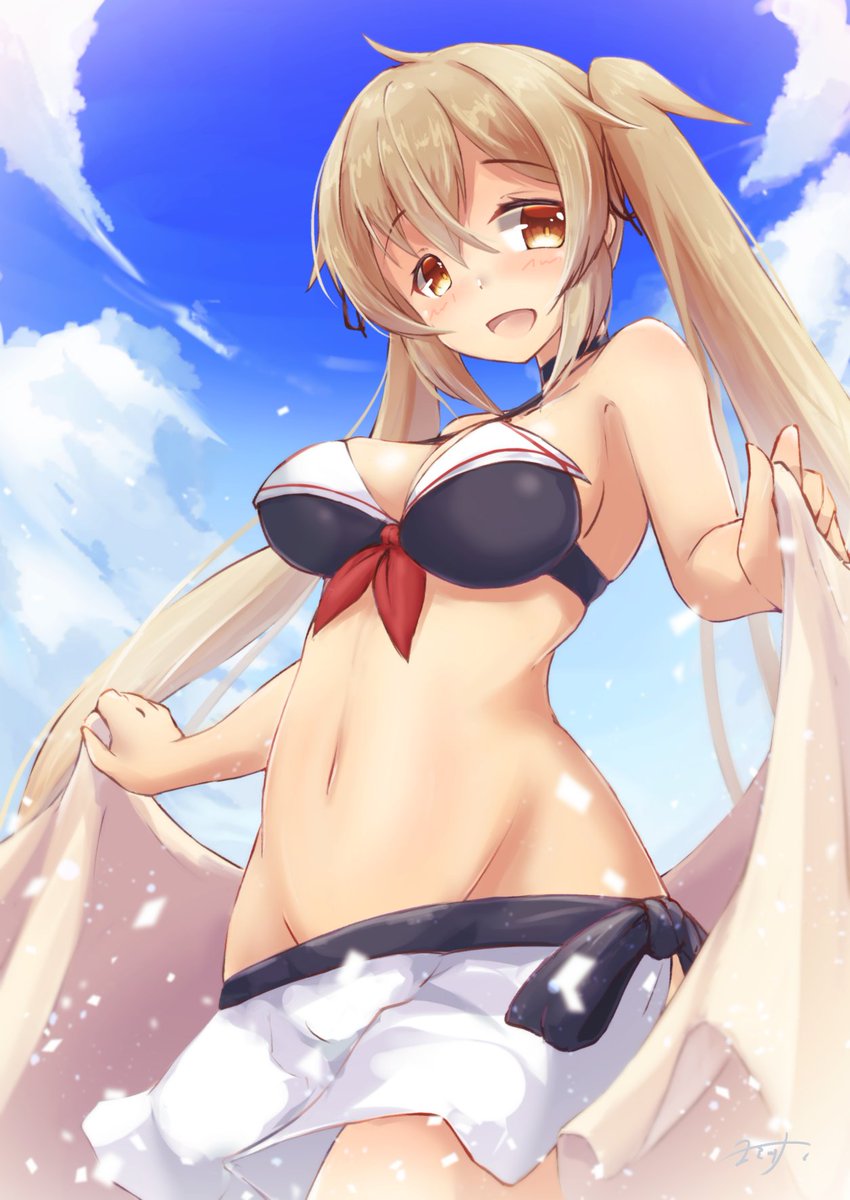 村雨(艦これ) 「ツインテールって良いですよね…(圧倒的な村雨ちゃん率)
#ツインテールの日 」|ヨミツナのイラスト