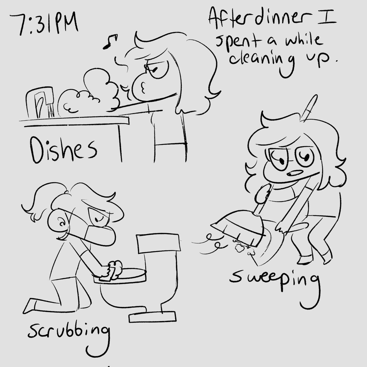 I've been wanting to clean all day so this was a good hour #hourlycomicday2022 