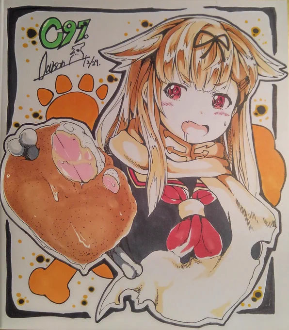 今まで描いた色紙まとめてみたっぽい🐶 