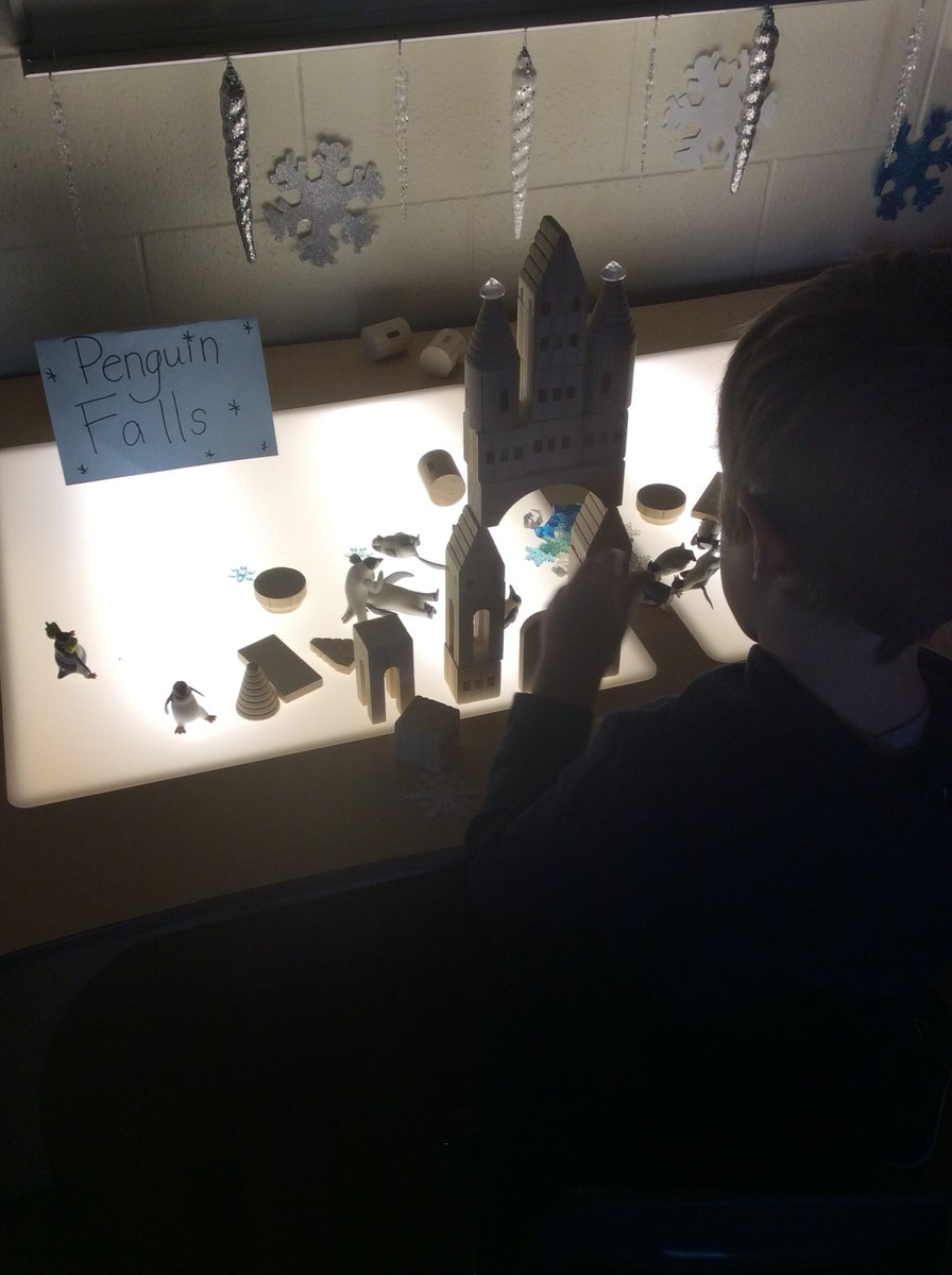 IRECPreK's tweet image. 🐧💡"Penguin Empire" Small World Play💡🐧 Playing at our @naturalpod #LightTable has inspired some fun, creative play w/ penguins &amp;amp; special castle-themed blocks! Growing language skills as we make &amp;amp; tell stories, fueled by our amazing imaginations! #EarlyLearning @IREC1
