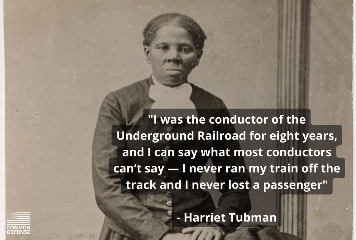 commondefense's tweet photo. Among the first African American women to serve in the military, Harriet Tubman aided the Union as a scout, nurse, and spy. She helped free slaves through the Underground Railroad, and was the first woman to lead an armed assault during the Combahee Ferry Raid. #BlackHistoryMonth https://t.co/kqMfFEXNwW