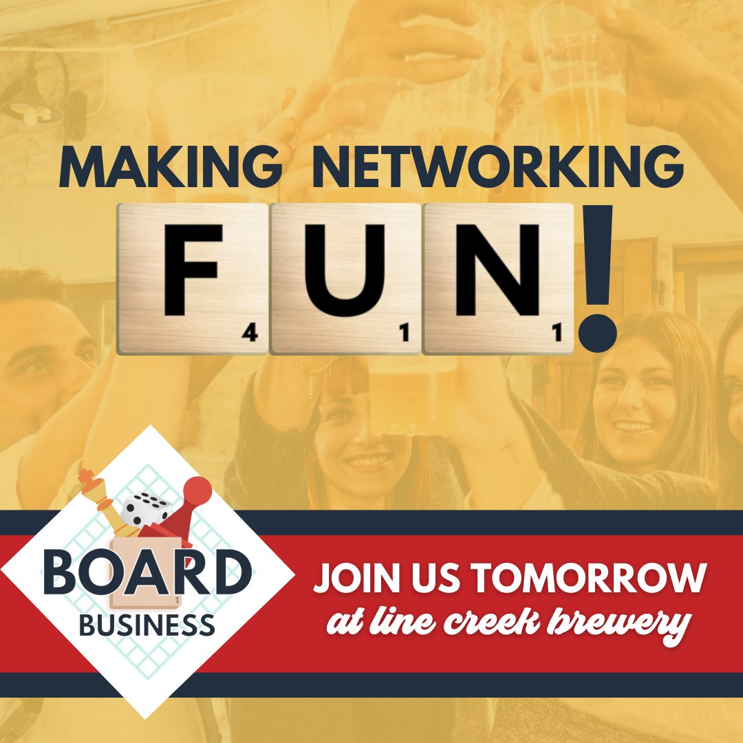 CountryFriedC's tweet photo. Join us TOMORROW, February 2, 5:30 PM at Line Creek Brewery for Board Business!

Play a game, grab a brew, and connect with other professionals. For more details and to RSVP, visit our site: https://t.co/O5ag4QUSDZ https://t.co/s983FzJjMY