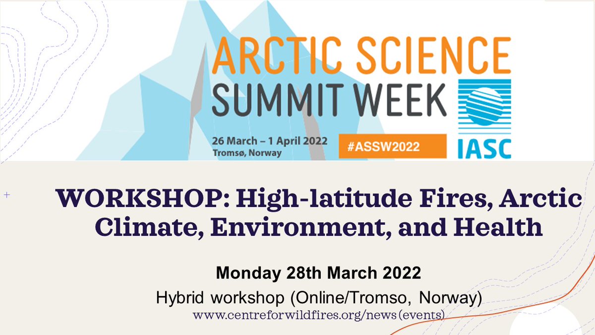 🔈🔥❄️ WORKSHOP! Leverhulme Wildfires is collaborating with @ACRoBEARArctic, Arctic Voices and PACES to hold this one-day workshop for Arctic Science Summit Week (Tromso/hybrid) on 28 Mar. Read more + register interest in participating/presenting here centreforwildfires.org/news/upcoming-…