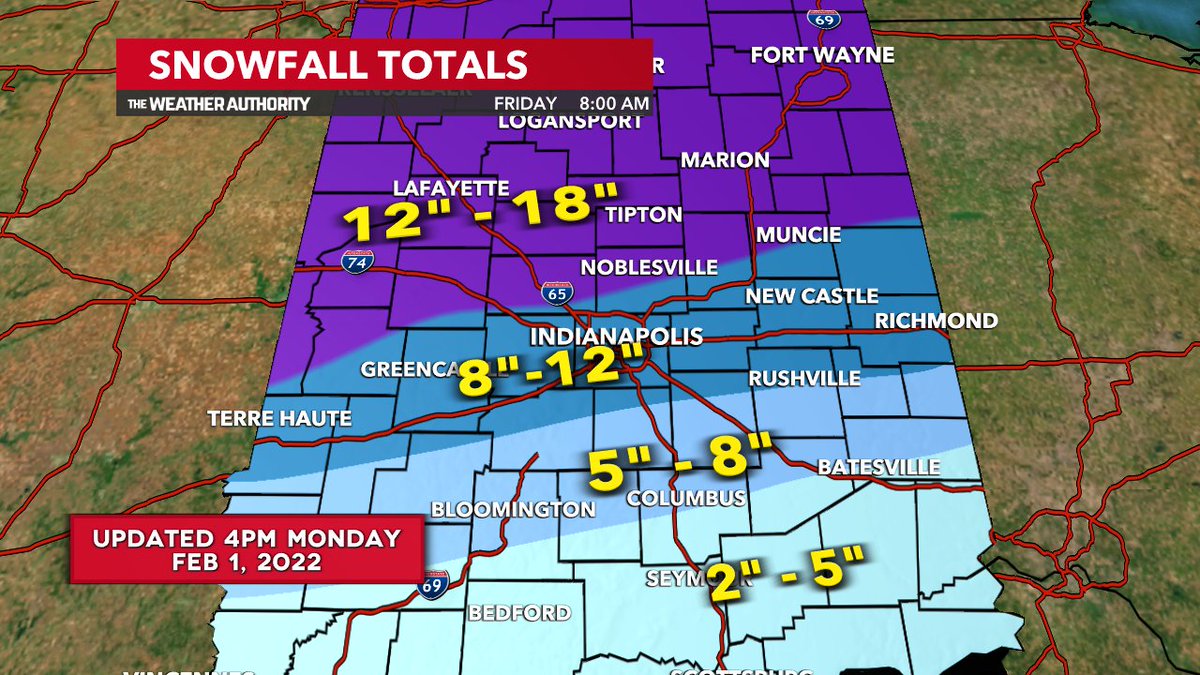 BrianWilkes59wx's tweet photo. Finally storm totals (ending early Friday morning may exceed 15" in many locations in NW-central Indiana. Snowfall techniques support 8" to 12" snow in #Indianapolis. Most of which falls on Thursday #INWx https://t.co/QPekteY3ih