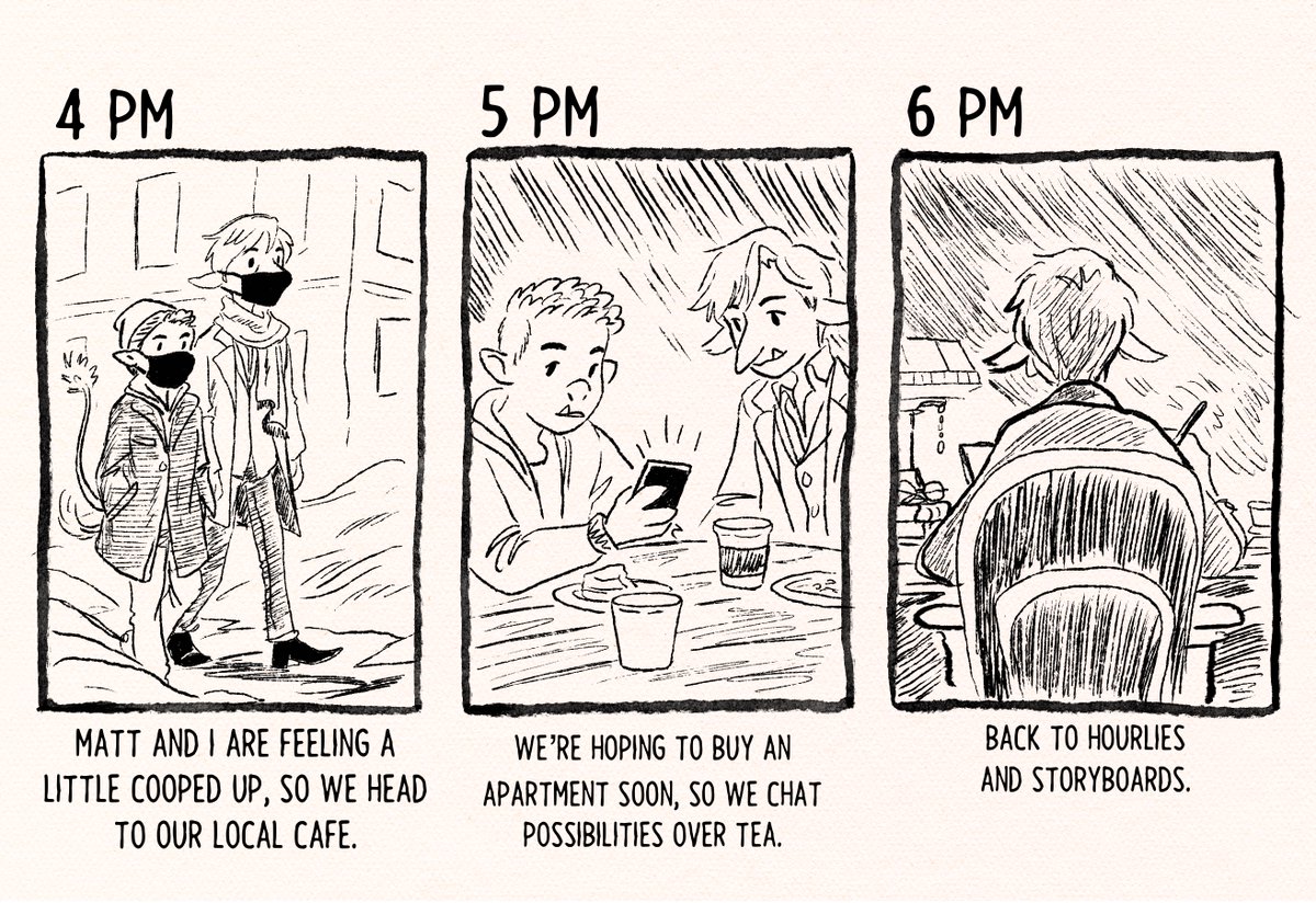 Big plans, bigger lattes. #hourlycomicday 