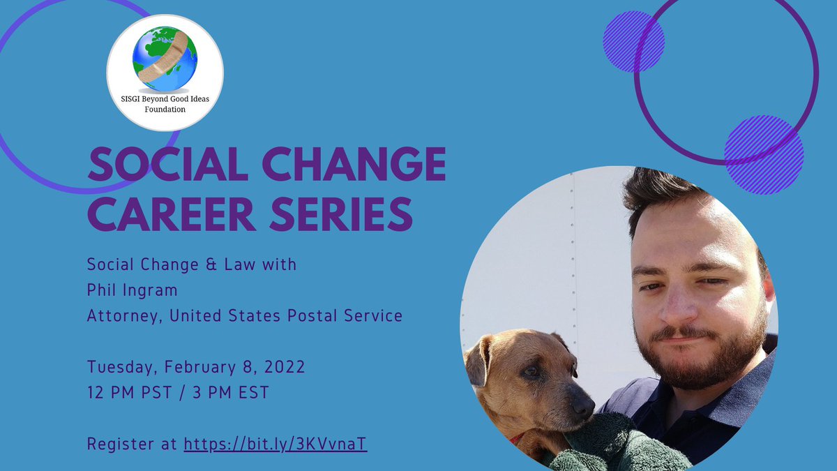 BeyondGoodIdeas's tweet photo. Join us for our first #SocialChange #Career Series of 2022 where we’ll discuss social change from a legal perspective with Phil Ingram, Employment Attorney for USPS, Law Instructor at UC Hastings, &amp; BGI Foundation Board Member. Register today: https://t.co/6SoJ58dktO!
#BGIcareers https://t.co/VBeiWl9Rmn