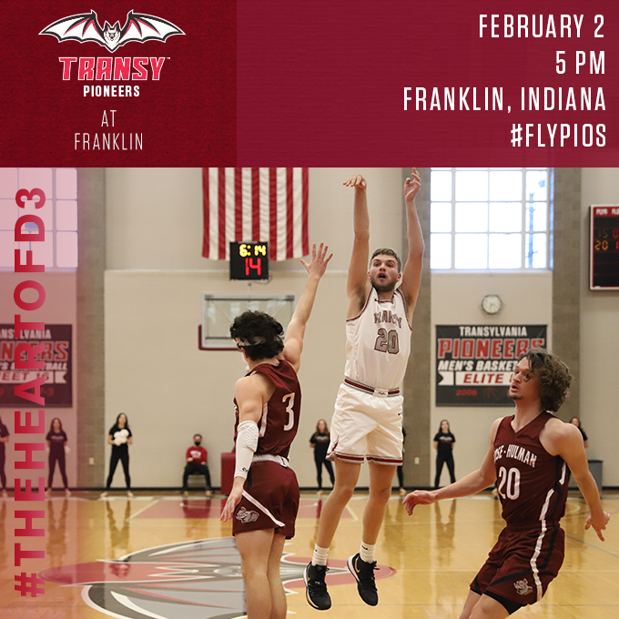 A rematch up in Franklin! 

<a href="/TransyHoops/">Transy Men’s Basketball</a> hits the road for a late afternoon tip

📺 bit.ly/34uXrkB
📊 bit.ly/34uXrkB
⏰ 5 PM
🏟️ Franklin, Indiana
🦇 #WingsUp