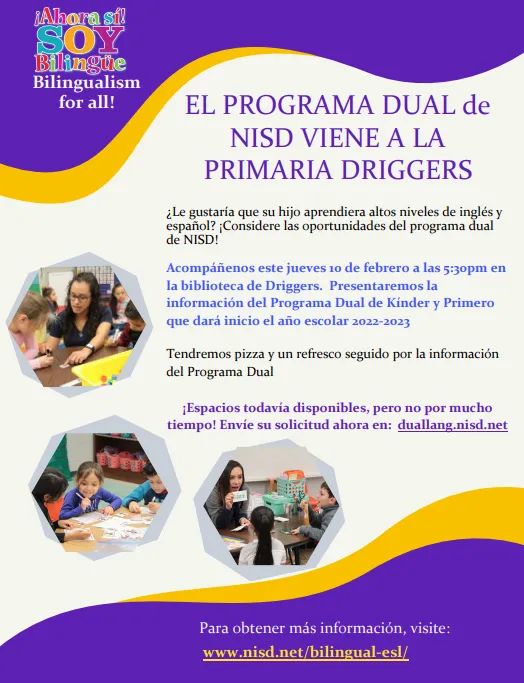 🥳🥳Driggers will be a dual language campus starting next year with our Kinder &amp; 1st grade students (current PK and K)!
🐾🐾🐾🐾
🥳🥳¡Seremos un plantel de programa dual o doble sendero a partir del próximo año con nuestros estudiantes de Kinder y 1er grado (actuales PK y K)!