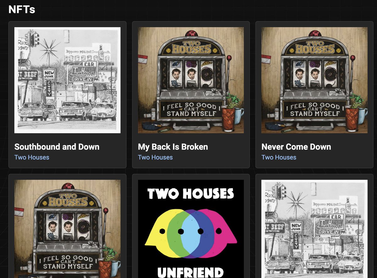 Buying up all the <a href="/TwoHousesChi/">Two Houses</a> NFTs so they can’t play their stupid songs without our permission.