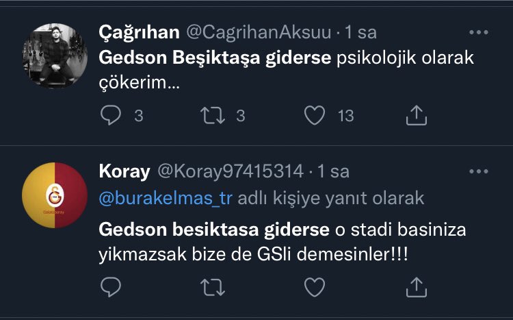 renkli_yorumlar's tweet photo. Gedson Beşiktaş transferi sonrası, gs camiasında yaşanması muhtemel yıkımı gözler önüne seriyoruz 😀 https://t.co/dDT7SYeVm4