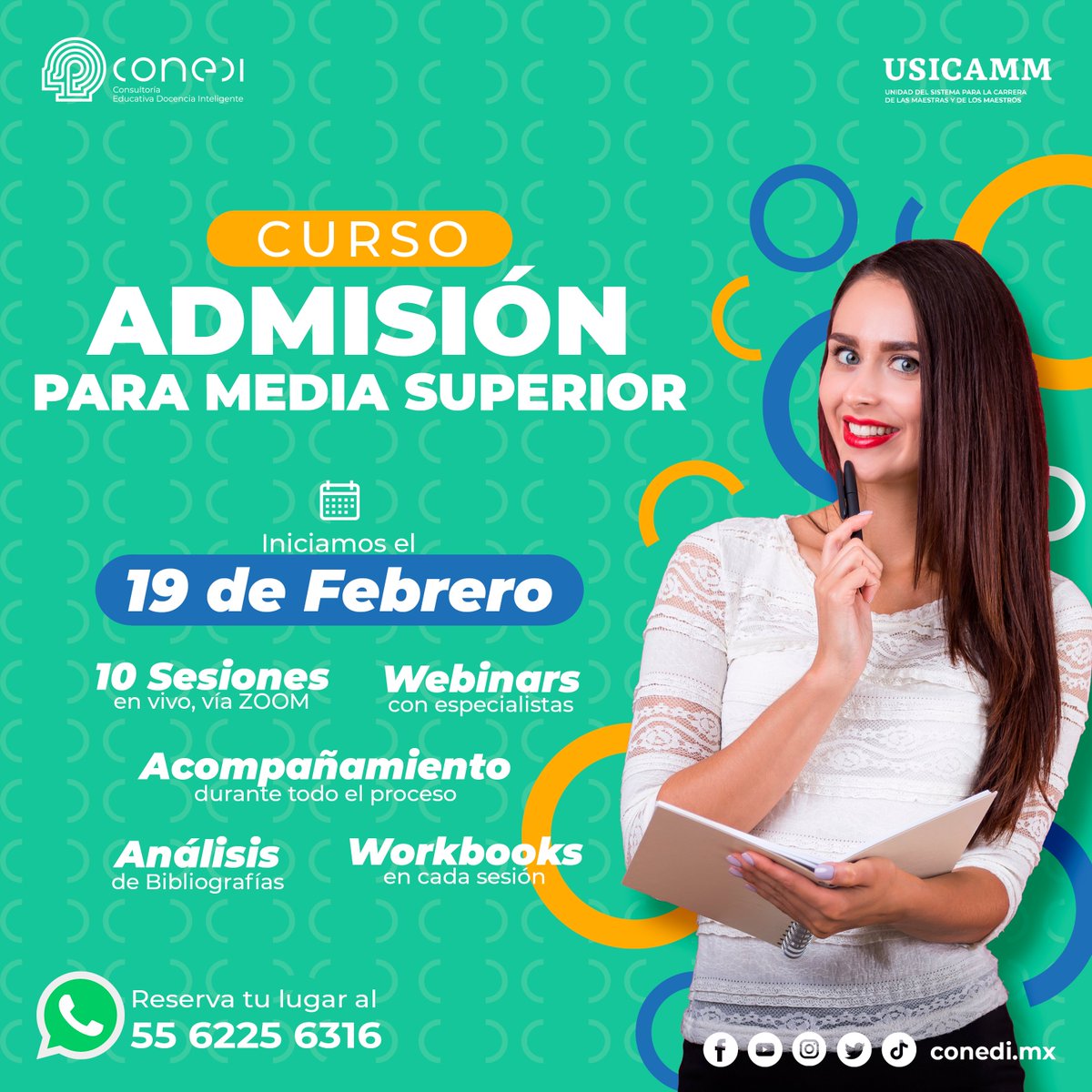 CONEDIMX's tweet photo. 💻 CURSO de ADMISIÓN para EDUCACIÓN MEDIA SUPERIOR

Obtendrás la mejor asesoría durante todo el proceso, a través de 10 sesiones en vivo.
Webinars con especialistas.
Análisis de la bibliografía oficial.
Workbooks en cada sesión.

¡Reserva tu lugar!
https://t.co/Pc2JjRnBxv https://t.co/akIJcPxdxX