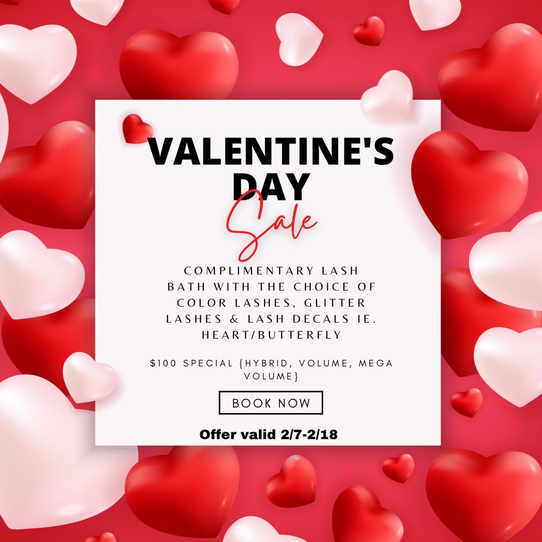 NYC TAP IN ❣️ Valentines Day Special $100 Sets Color/Glitter lashes & Lash Decals Plus Lash Baths included ✨ #nyclashtech #nylashtech #manhattanlashtech #valentinesday