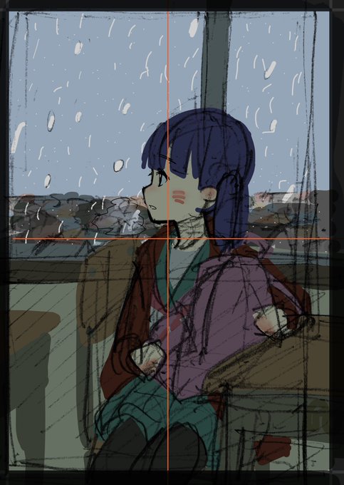 ラフ→下書き→ペン入れ
完成した絵は別の日に見せるね… 