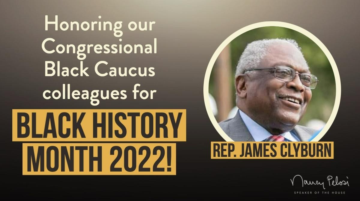 Congressman Jim Clyburn is the highest-ranking African-American member of the House in history. A guardian of our Democracy from student leader in the Civil Rights Movement to Majority Whip in the halls of the Capitol, when <a href="/ClyburnSC06/">Jim Clyburn</a> speaks, America listens. #BlackHistoryMonth