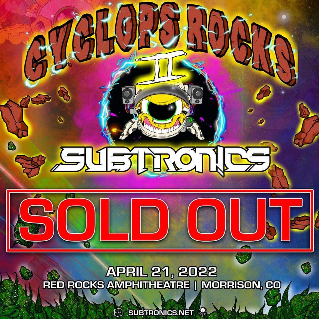 Subtronics's tweet photo. SOLD OUT RED ROCKS

WORKING ON SOMETHING HUGE FOR 4/20 https://t.co/4R9XY4xAo6