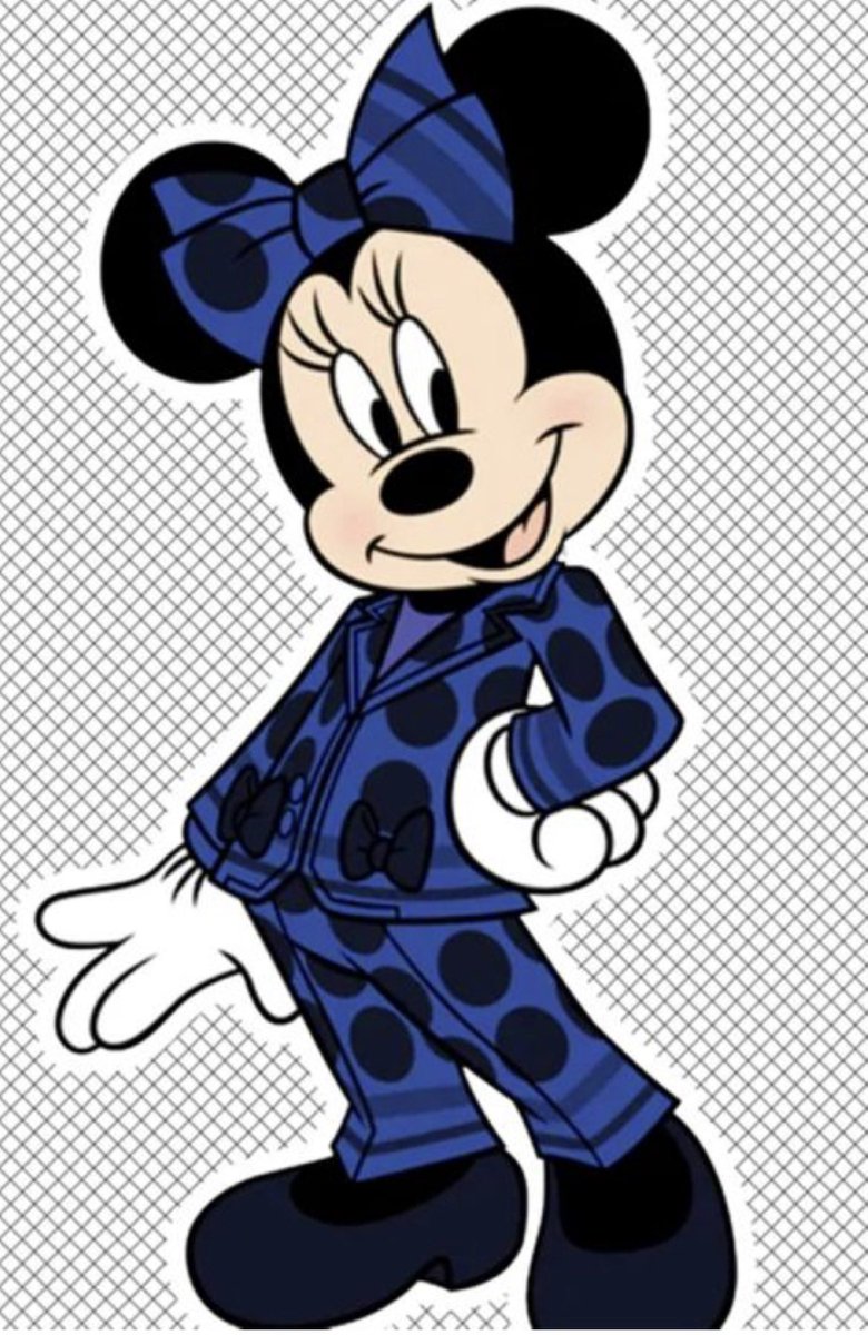 evajando's tweet image. So much hate online for #MinnieMouse’s new look but I’m for it. Love a mixed pattern #pantsuit and sassy stance.