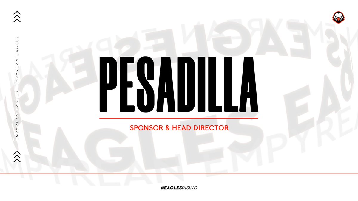 #CR | ANUNCIO 

Nos alegra dar a conocer la nueva incorporación a nuestro staff <a href="/La_PesadillaPR1/">joel</a> que estará cumpliendo no solo 1 sino 2 funciones SPONSOR ➕ HEAD DIRECTOR .
Le damos la bienvenida y confiamos en sus capacidades para llevarnos a los más alto .

#EAGLESRISING 🦅