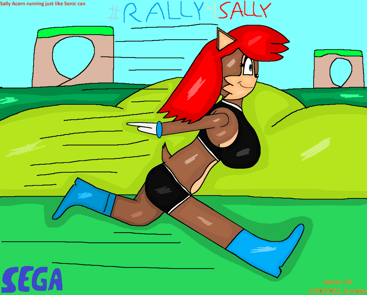 jamesm2022's tweet photo. Sally Acorn's running like Sonic and is not gonna give up until she's finally back in the franchise she belongs in, lets keep running and keep going.
#Rally4Sally #SaveSally #SaveTheFreedomFighters #Sally4SpeedBattle #SonicPrime #SEGA #Wildbrain #ManOfActionEntertainment https://t.co/MmdysvtxPL