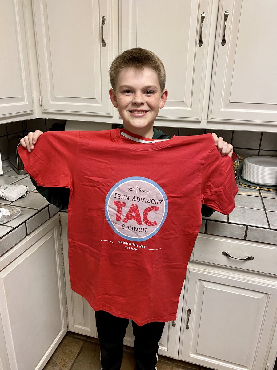 mikeasanders's tweet photo. Very proud of Davis. He received his Teenage Advisory Council t-shirt for Soft Bones in the mail today. He and members of this council designed this shirt. Great job D! #softbones #HPP https://t.co/pPGEhLlJzx