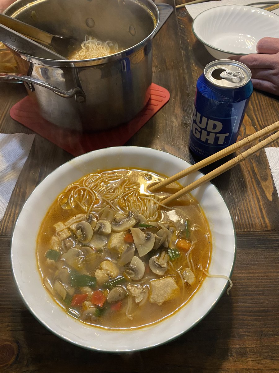Brian Hall (@uhallgrass) on Twitter photo My 13 yo son made dinner tonight. He is a bit of a culinary nerd for his age. Rice noodle ramen for lack of a better description. He used no recipe. Only ingredients we had in the house. I was his sous-chef. <a href="/foodiesofturf/">#foodiesofturf</a> My 13 yo son made dinner tonight. He is a bit of a culinary nerd for his age. Rice noodle ramen for lack of a better description. He used no recipe. Only ingredients we had in the house. I was his sous-chef. <a href="/foodiesofturf/">#foodiesofturf</a>