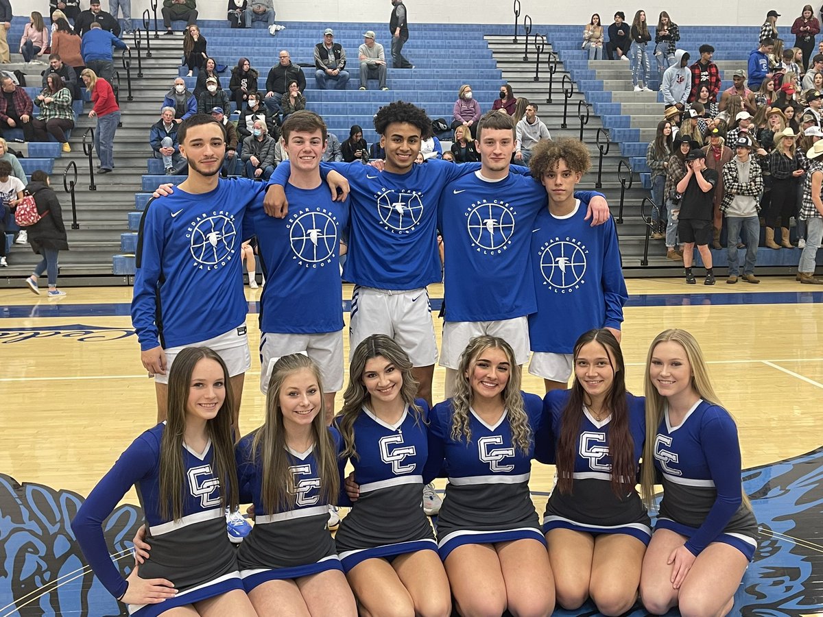 CCHSFalcons's tweet photo. Thank You Senior Cheerleaders, Basketball Players and Families. #falconpride https://t.co/LKcH49zDph