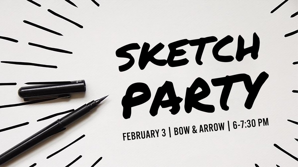 aiganm's tweet photo. Join us for a Sketch Party! You’ll have the chance to practice your drawing skills with a gang of other scribblers and get to know fellow creatives. Sketching is freeform with no limits. Optional prompts and drawing games will be provided for those in need of inspiration. https://t.co/dKPxKug7Ju