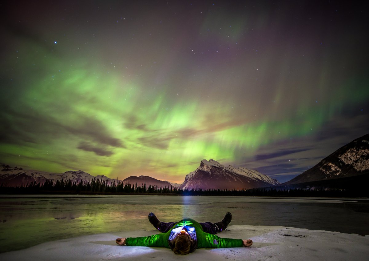 Goodnight Friends - Self Portrait from the infamous Aurora show of March 17th 2015. Banff National Park, Canada. #NFTs #Space_hub