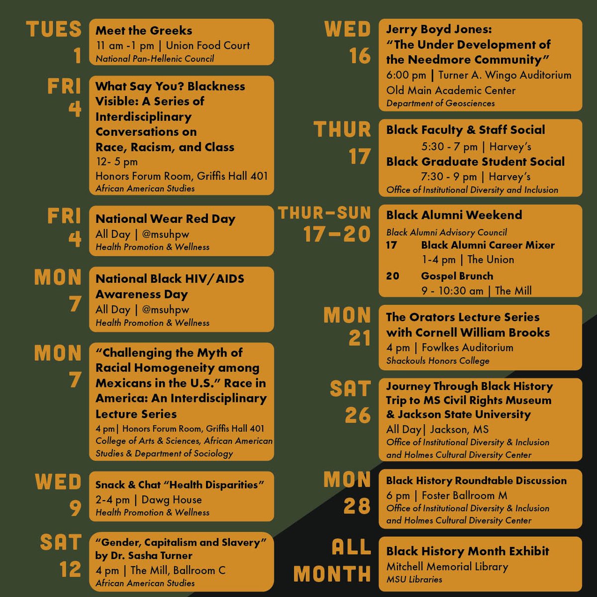 Join us as we celebrate Black History Month! Stay tuned and make plans to celebrate all month long! #HailState #BHM2022