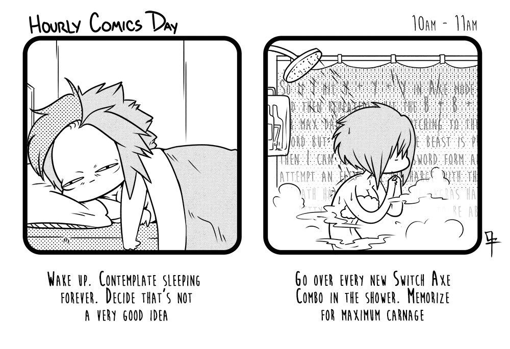 I'm exhausted after work and it's #hourlycomicday2022 - I might do something later, but right now I need a little rest so enjoy these from the past few years! 