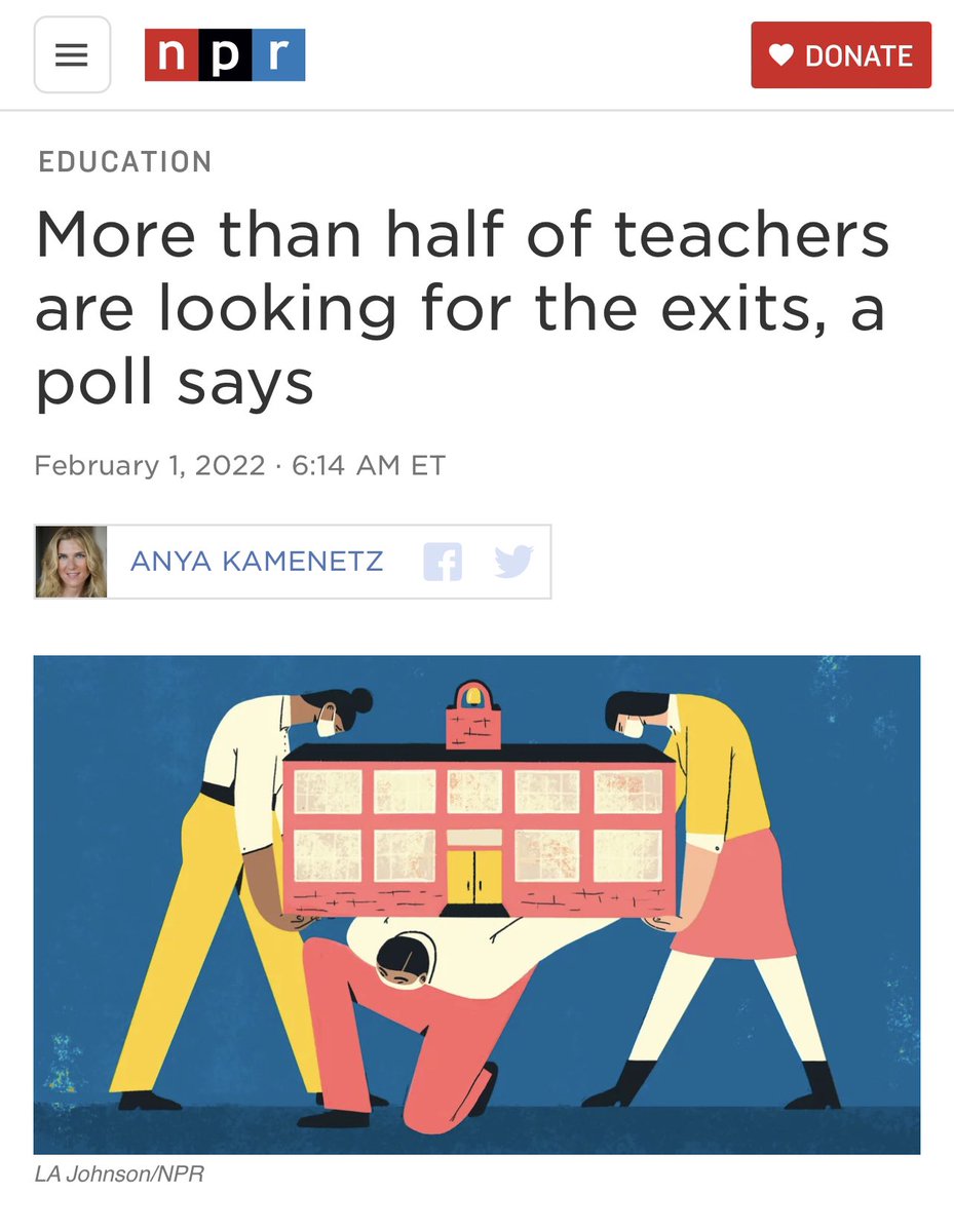 tonysheffler's tweet photo. We’re shifting @happywork_ai to focus entirely on education. Covid has put so much stress on teachers and school staff - we’re going to do anything we can to help.  

“The Bureau of Labor Statistics says there are 567,000 fewer educators in America's public schools today”. https://t.co/bHynVR3PNZ