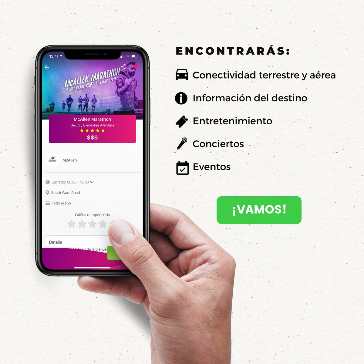 ¿Estás listo/a para conocer #McAllen? 🔍
Ya puedes conocer y comprar las experiencias de McAllen desde tu APP 😉

Encuentra:
✅ Maratón de McAllen
✅ Conciertos de McAllen
✅ Aeropuerto Internacional de McAllen
✅ Y más...

¡Abre tu #AppPNL y vamos a visitar McAllen! 😎