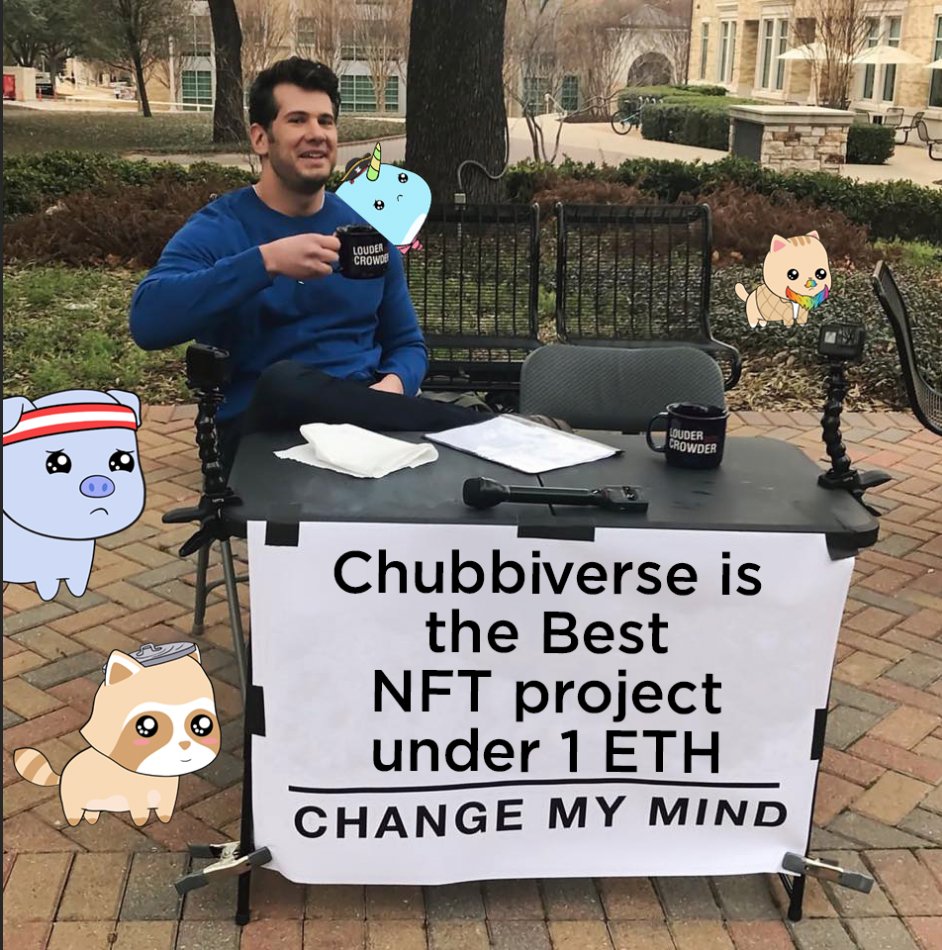 Tell me a better NFT under 1 ETH than <a href="/chubbiverse/">Chubbiverse</a>

I'll wait....