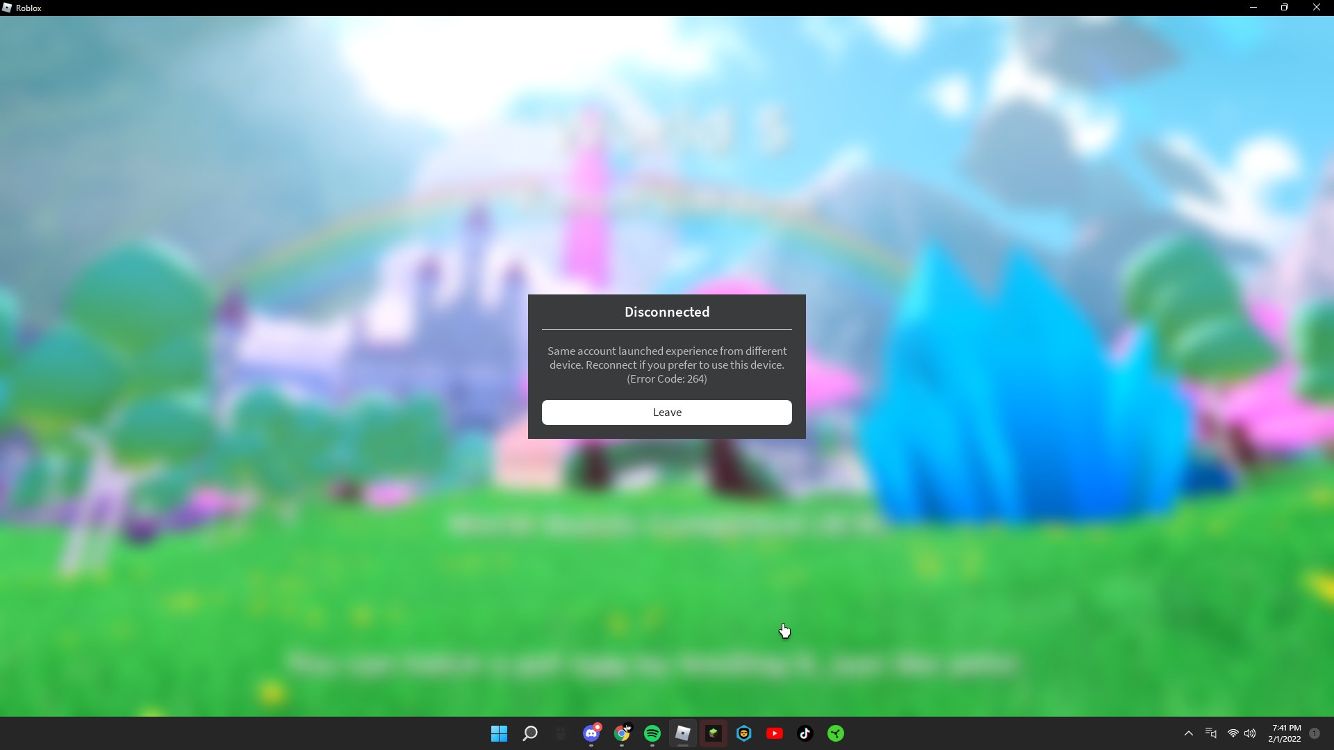 Roblox Error 264: How To Fix 'Same Account Launched Experience