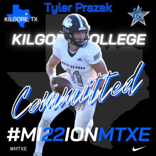 100% committed to <a href="/KC_MTXE/">Kilgore College Football</a>!
None of this would be possible without God first and foremost. Thank you to my parents, coaches, and friends that have supported me along my journey that is just beginning. Beyond blessed and thankful to begin my collegiate career as a Ranger!