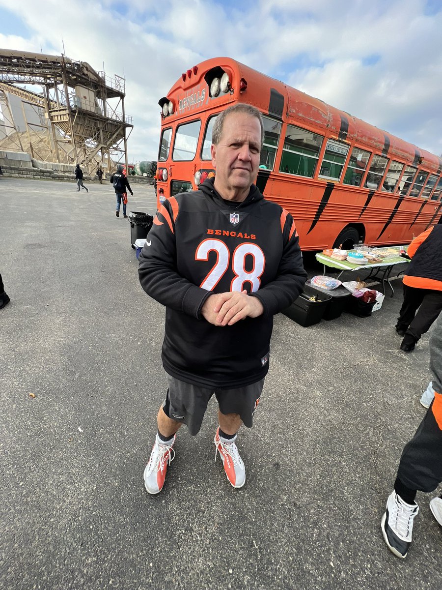 This is my dad and that’s his bengals bus. He’s been driving this bus to bengals games for 30 years. He’s been a season ticket holder for 50 years but unfortunately wasn’t lucky enough to be picked in the lottery to purchase a face value ticket. He needs to go to this game!