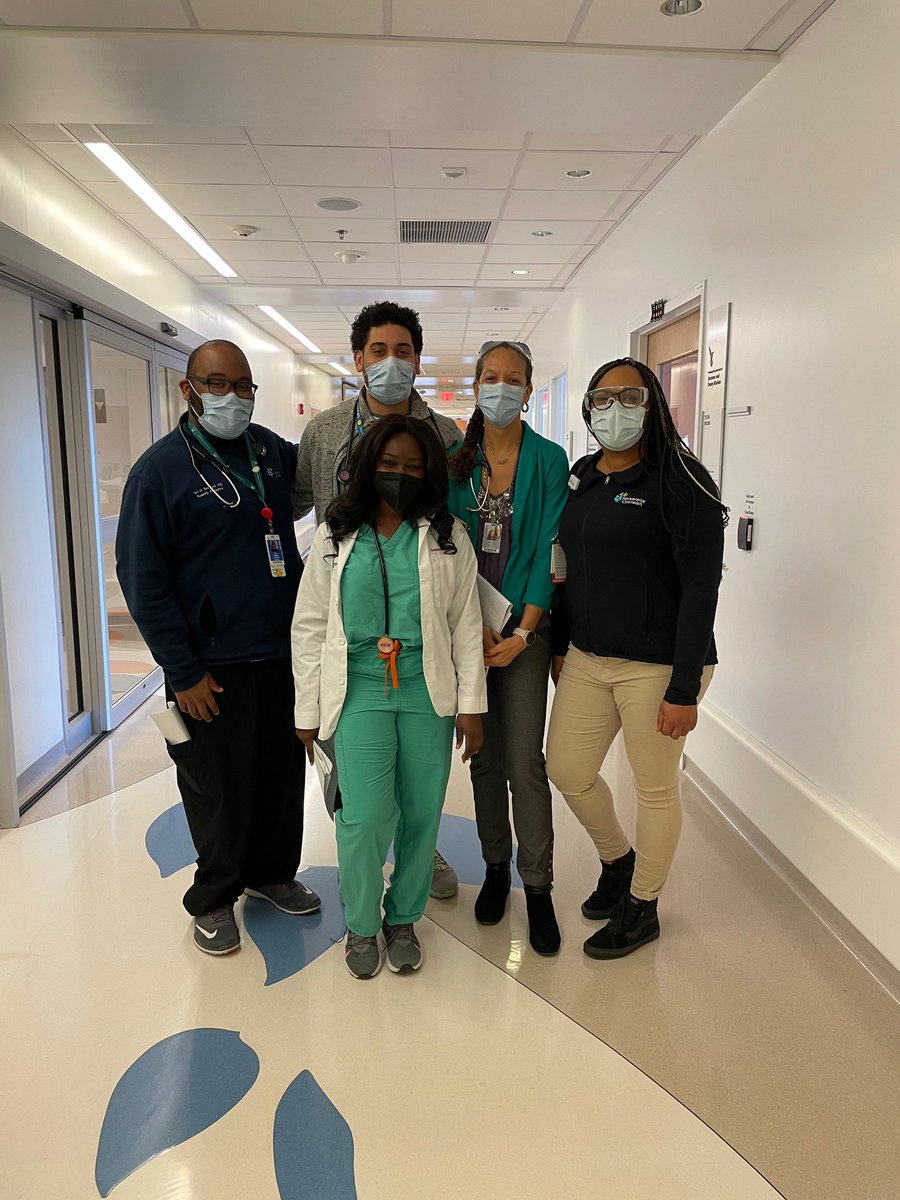 Today on Peds Hem/Onc, I was on my first ever all black team! 

Black Attending. Black Senior. Black intern. Black NP. Treating our Black patients with Sickle Cell Anemia.

Thank you @NCHPedsRes for making this the best start to Black History Month! 💪🏿 #BHM