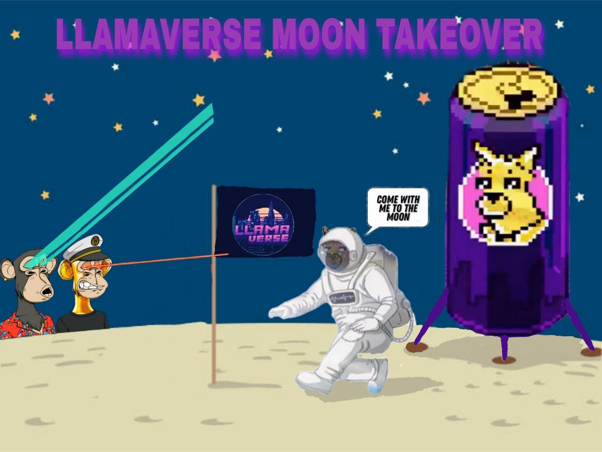 FilenaNFT's tweet photo. @NFTLlama @Llamaverse_ @NFTLlama @Hellequinnn taking over the MOON 🚀 🚀 🚀 https://t.co/mugq8gNMap