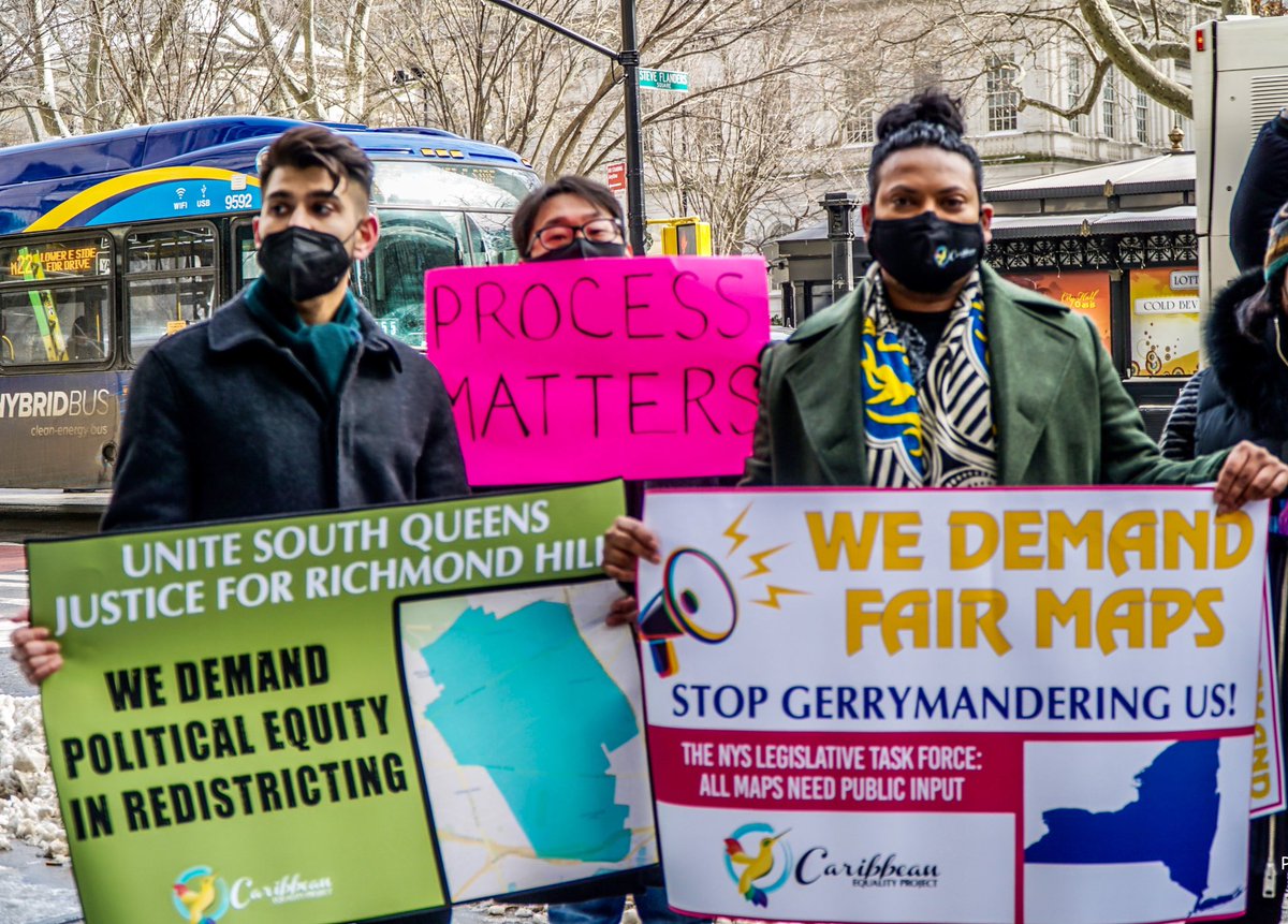 CaribEquality's tweet photo. ✅#LATFOR failed to unite our communities!
✅#LATFOR failed to #UniteSouthQueens!
✅#LATFOR failed to bring #JusticeforRichmondHill!
Our year-long advocacy for fair maps has gone unanswered by @NYSenate @NYSA_Majority, @CarlHeastie, & @SenGianaris.
#EndGerrymandering https://t.co/MB80BDnSel