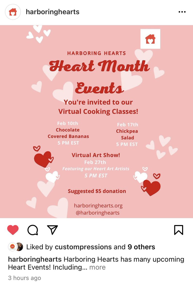 DSquaredCT's tweet photo. Happy #heartmonth! Check out these fun events by @HarboringHearts, and give them a follow on FB and IG (same handle) to learn about their work with #heartpatients in need. #nonprofit #hearthealth #nyc https://t.co/vRGeM72ewg