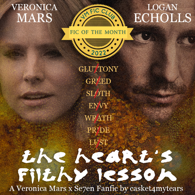 VMFicClub's tweet photo. Happy February! That means it’s time for a new FOTM!

The Heart’s Filthy Lesson by casket4mytears

https://t.co/Ca1qfmOhIh

Join us on discord to do a reread of this amazing Veronica Mars X Se7en AU/Crossover.

https://t.co/zUcG8EkL5I https://t.co/SqHymBY7Nb