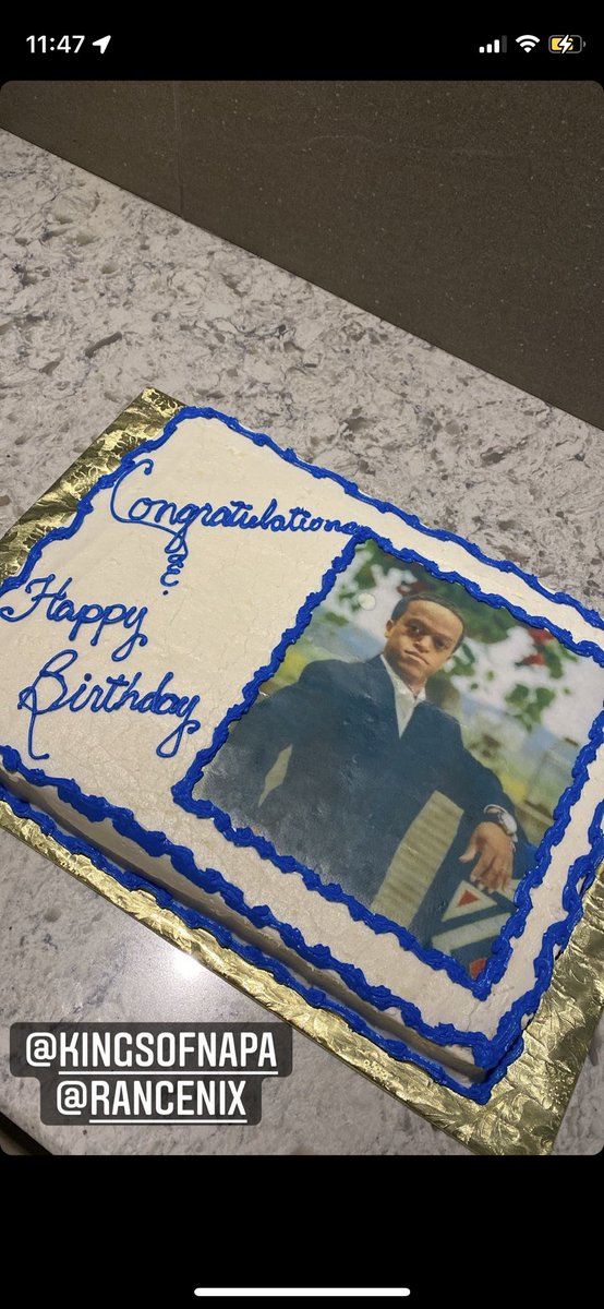 RanceNix's tweet photo. Fun fact, @Devgoulbourne was taking real pics with his film camera for the Asset Makers shoot. One of which ended up on a cake my parents got me for the show premiere/my birthday. #KingsofNapa https://t.co/WBWhu15K6k