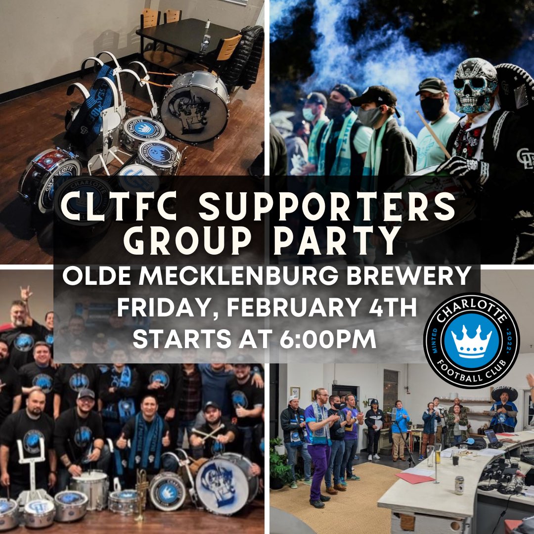 MintCityColl's tweet photo. All are welcomed! Come out to @oldemeckbrew this Friday at 6:00pm to meet fellow @CharlotteFC fans, supporter groups to learn about and practice chants for this upcoming season! 🥁🎶🏟 https://t.co/enjwhtcryj